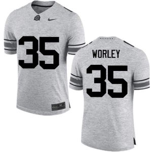 NCAA Ohio State Buckeyes Men's #35 Chris Worley Gray Nike Football College Jersey UMV7445BQ